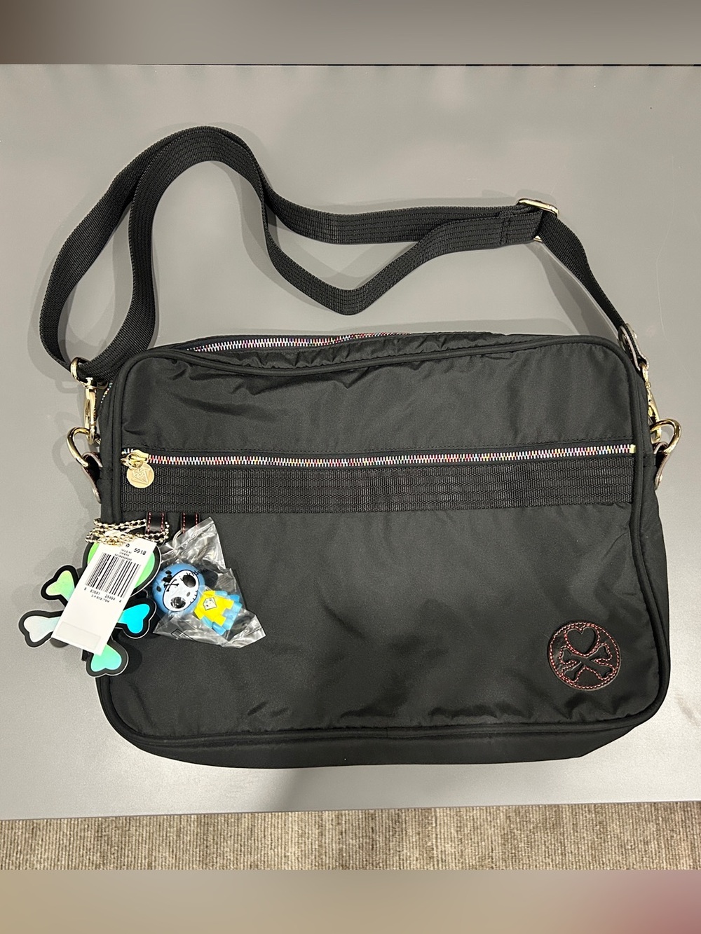 Tokidoki Black Ombra Imagini laptop bag messenger crossbody bag Adios Star